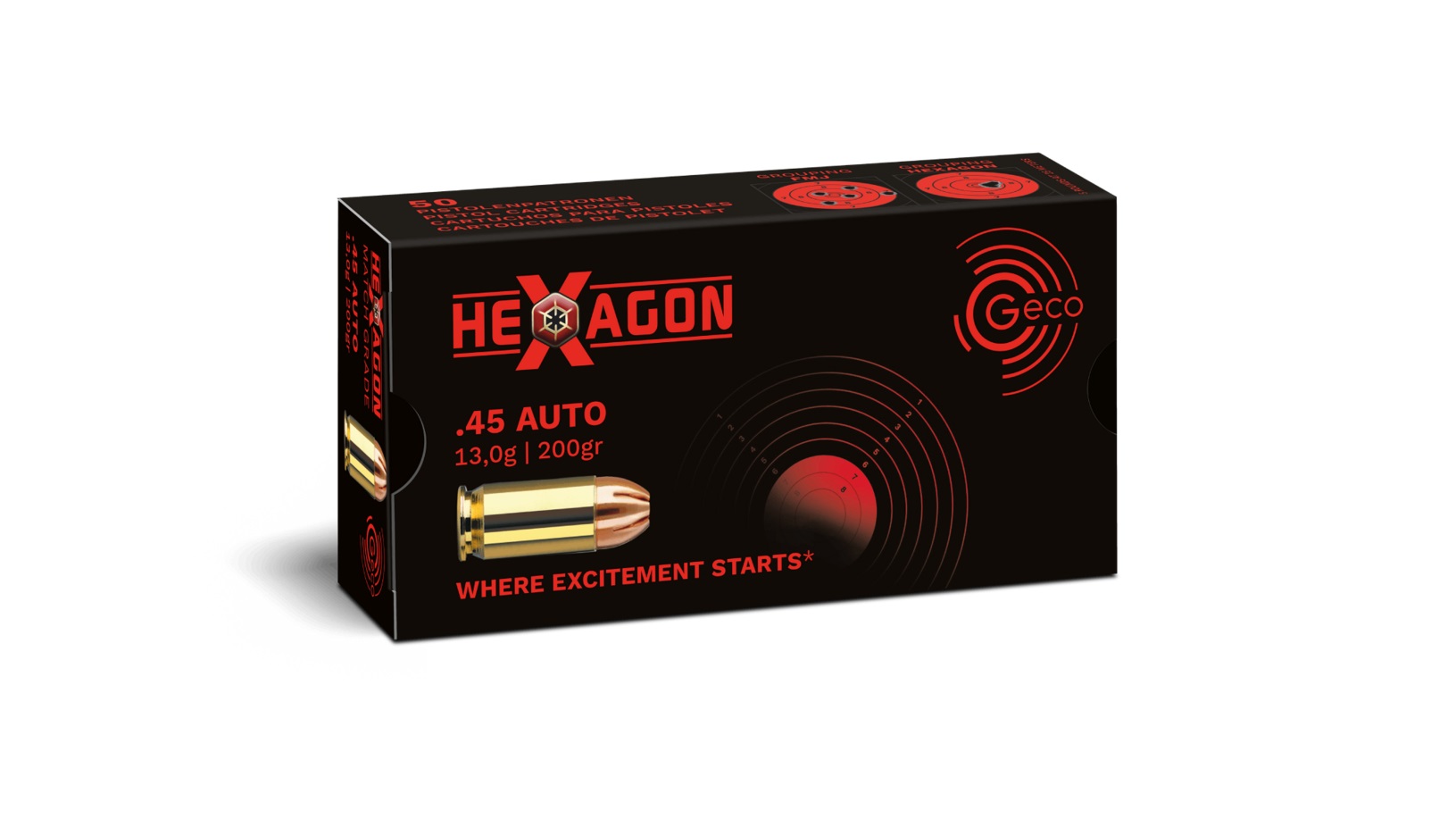 GECO .45 Auto Hexagon 200 grs